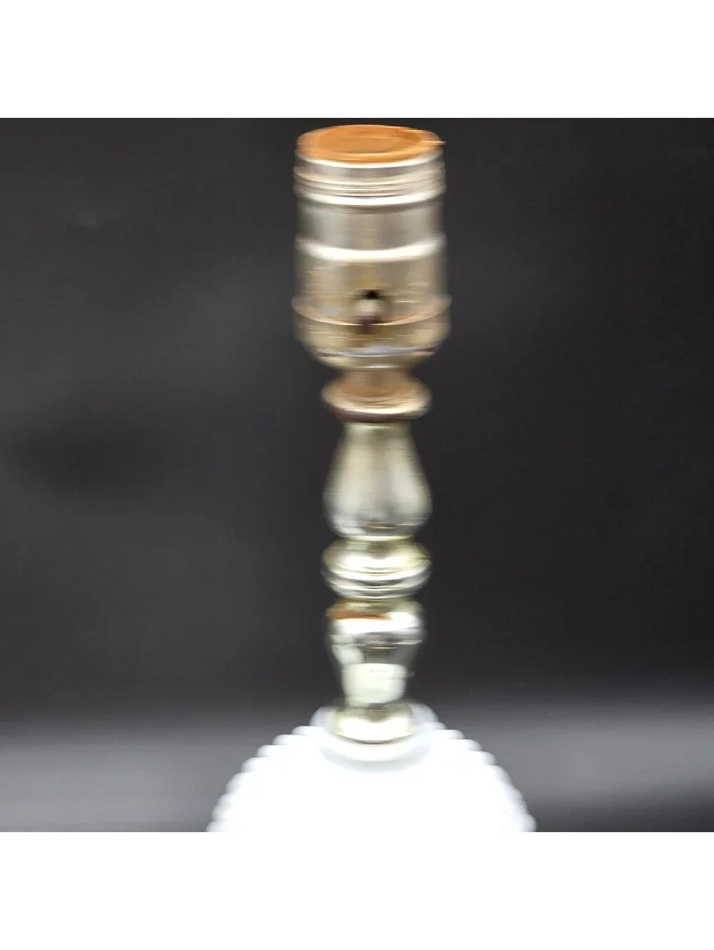 Vintage Hobnail Milk Glass Boudoir Lamps Pair Mid Century Fenton Style Set of 2